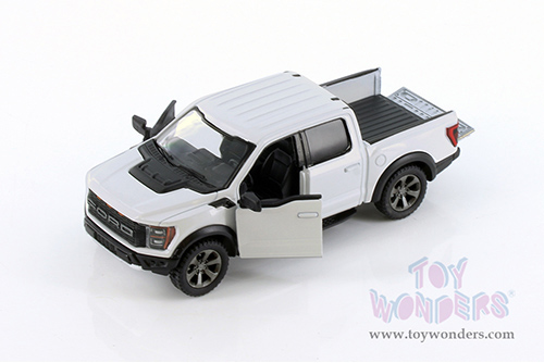 5436D Kinsmart White 2022 Ford F-150 Raptor Pickup Truck Diecast Model Car
