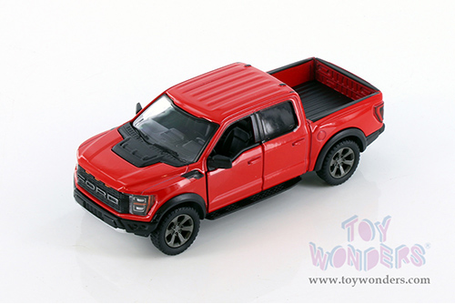 5436D Kinsmart Red 2022 Ford F-150 Raptor Pickup Truck Diecast Model Car