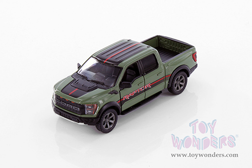 5436DF Kinsmart Green 2022 Ford F-150 Raptor Pickup Truck Livery Edition Diecast Model Car
