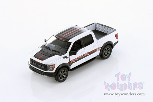5436DF Kinsmart White 2022 Ford F-150 Raptor Pickup Truck Livery Edition Diecast Model Car
