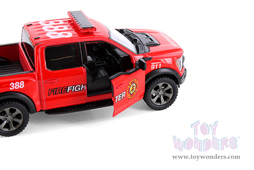 5436DPR Kinsmart 2022 Ford F-150 Raptor Pickup Truck Police Firefighter Diecast Model Car
