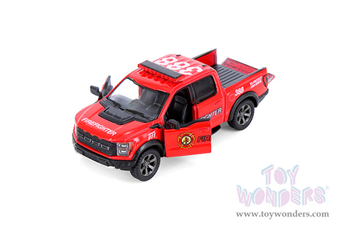 5436DPR Kinsmart 2022 Ford F-150 Raptor Pickup Truck Firefighter Diecast Model Car
