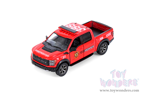 5436DPR Kinsmart 2022 Ford F-150 Raptor Pickup Truck Police Firefighter Diecast Model Car