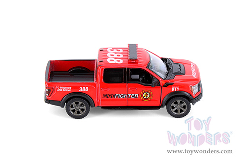 5436DPR Kinsmart 2022 Ford F-150 Raptor Pickup Truck Police Firefighter Diecast Model Car