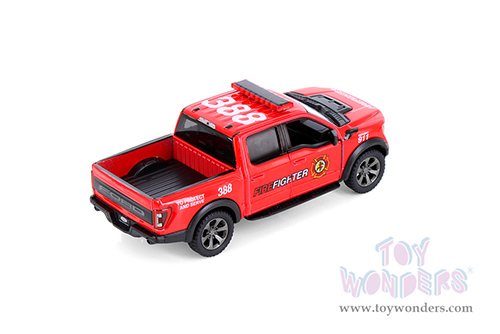 5436DPR Kinsmart 2022 Ford F-150 Raptor Pickup Truck Police Firefighter Diecast Model Car