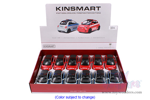 5440DP Kinsmart Fiat 500e Police Edition Diecast Model Car