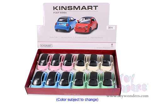 5440DY Kinsmart Fiat 500e Diecast Model Car Display Box Package