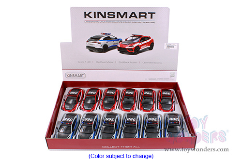 5447DPR Kinsmart Lamborghini Urus Performante Police Firefighter Diecast Model Car Display Box Package