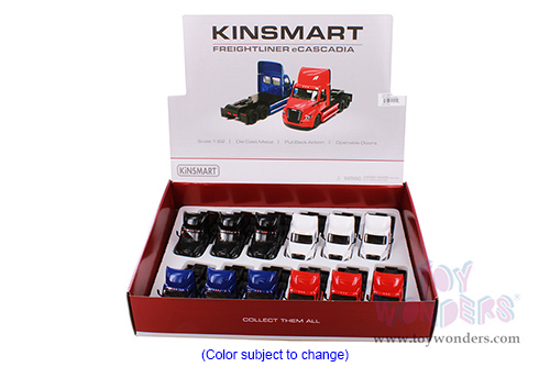 Kinsmart - Freightliner eCascadia (1/62 scale diecast model car, Asstd.) 5466D