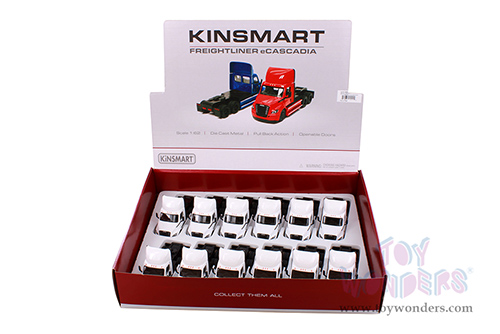 Kinsmart - Freightliner eCascadia (1/62 scale diecast model car, White) 5466DW