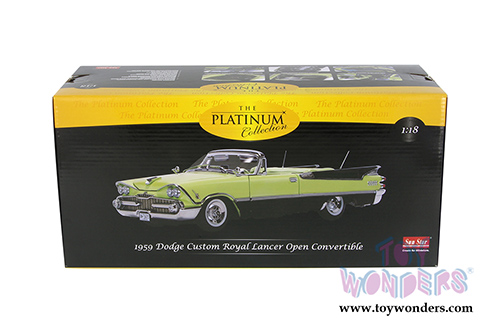 Sun Star Platinum - Dodge Custom Royal Lancer Open Convertible (1959, 1/18 scale diecast model car, Canary Diamond/Jet Black) 5473