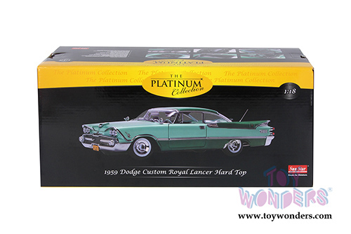 Sun Star Platinum - Dodge Custom Royal Lancer Hardtop (1959, 1/18 scale diecast model car, Jade Poly/Aquamarine) 5483