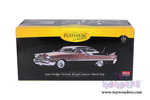Sun Star Platinum - Dodge Custom Royal Lancer Hardtop (1959, 1/18 scale diecast model car, Jet Black/Mocha) 5484