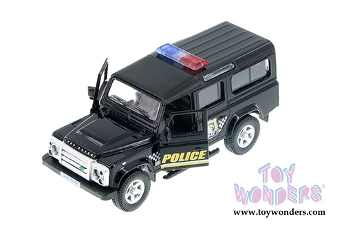 Showcasts Collectibles- Land Rover Defender Police SUV (5" diecast model car,  Black) 555006P