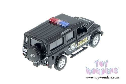 Showcasts Collectibles- Land Rover Defender Police SUV (5" diecast model car,  Black) 555006P