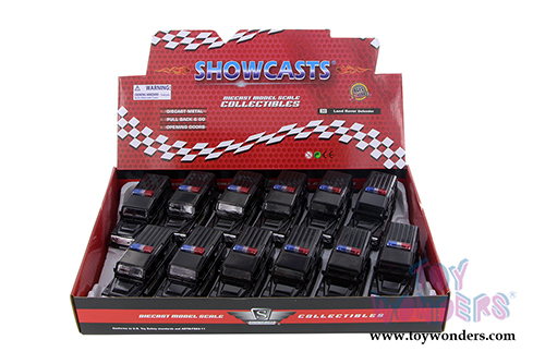 Showcasts Collectibles- Land Rover Defender Police SUV (5" diecast model car,  Black) 555006P