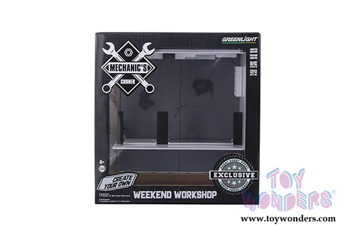 Greenlight Diorama - Mechanic's Corner | Weekend Workshop Create Your Own (1/64 scale diecast/plastic model, White) 57015