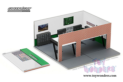 Greenlight Diorama - Mechanic's Corner Series 2 | Weekend Workshop Man Cave (1/64 scale diecast/plastic model, Red/Light Gray) 57023