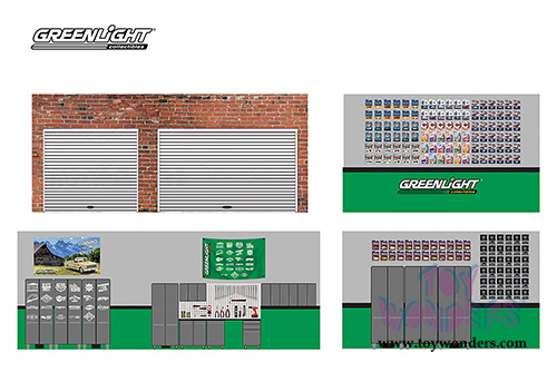 Greenlight Diorama - Mechanic's Corner Series 2 | Weekend Workshop Man Cave (1/64 scale diecast/plastic model, Red/Light Gray) 57023