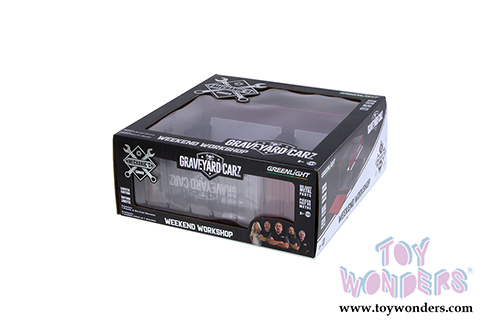 Greenlight Diorama - Mechanic's Corner Series 5 | Weekend Workshop Graveyard Carz (1/64 scale diecast/plastic model, Red) 57051