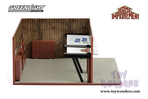 Greenlight Diorama - Mechanic's Corner Series 7 | Weekend Workshop Home Improvement (1/64 scale diecast/plastic model, Red) 57071