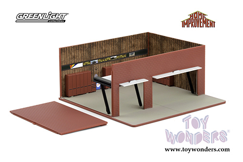 Greenlight Diorama - Mechanic's Corner Series 7 | Weekend Workshop Home Improvement (1/64 scale diecast/plastic model, Red) 57071