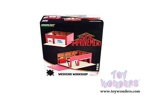 Greenlight Diorama - Mechanic's Corner Series 7 | Weekend Workshop Home Improvement (1/64 scale diecast/plastic model, Red) 57071