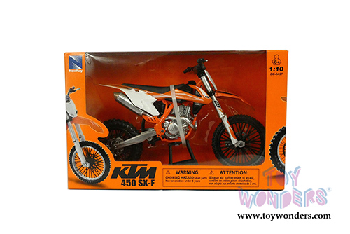 New Ray - KTM 450 SX-F Dirt Bike (2018, 1/10 scale diecast model bike, Orange) 57943