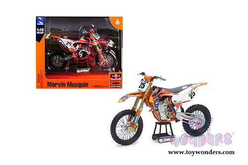 New Ray - Red Bull KTM 450 SX-F Marvin Musquin #25 Dirt Bike (1/10 scale diecast model bike, Orange) 57963