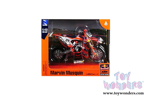 New Ray - Red Bull KTM 450 SX-F Marvin Musquin #25 Dirt Bike (1/10 scale diecast model bike, Orange) 57963