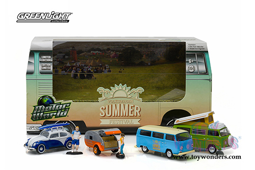 Greenlight - Motor World Diorama Volkswagen Summer Festival 6 pcs Set (1/64 scale diecast model car, Asstd.) 58032