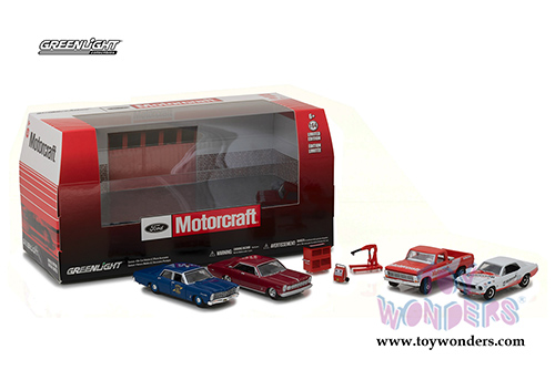 Greenlight Diorama - Ford Motorcraft Garage 7 pcs Set (1/64 scale diecast model car, Asstd.) 58040