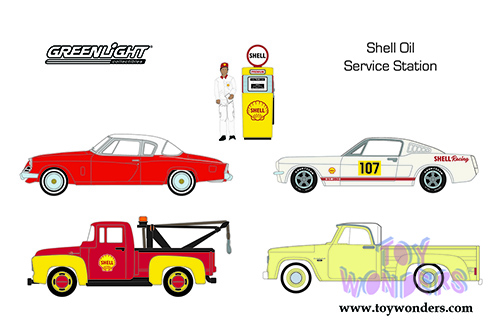 Greenlight Dioramas - Shell Oil Service Center (1/64 scale diecast/plastic model, Asstd.) 58055