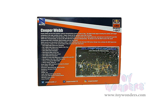 New Ray - KTM 450 SX-F Dirt Bike Red Bull - Cooper Webb (2018, 1/10 scale diecast model bike, Orange) 58213