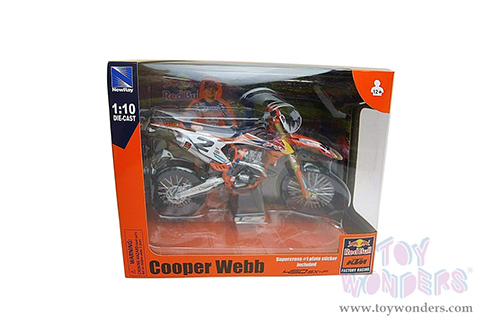 New Ray - KTM 450 SX-F Dirt Bike Red Bull - Cooper Webb (2018, 1/10 scale diecast model bike, Orange) 58213