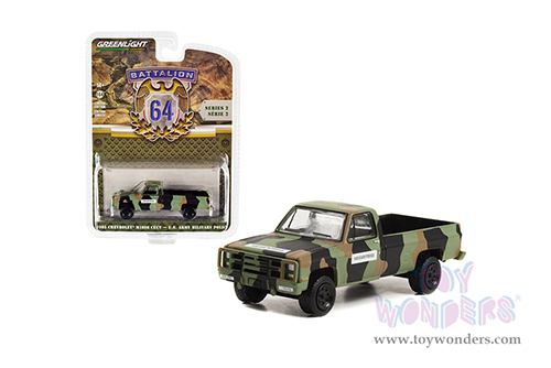 Greenlight - Battalion 64 Series 2 | Chevrolet&reg; M1008 CUCV Pickup Truck "U.S. Army" (1985, 1/64 scale diecast model car, Green Camouflage) 61020D/48