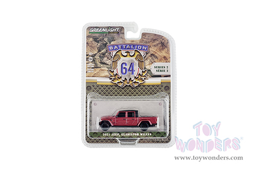 Greenlight - Battalion 64 Series 2 | Jeep&reg; Gladiator Willys (2021, 1/64 scale diecast model car, Snazzberry [Maroon]) 61020F/48