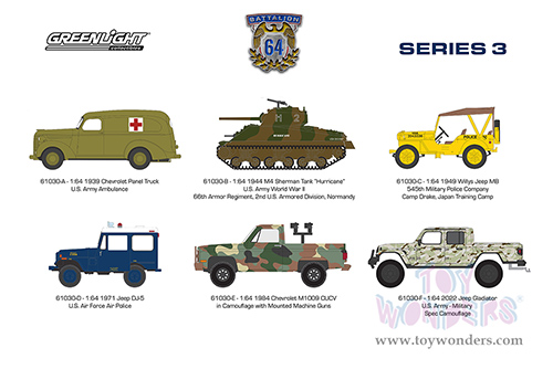 Greenlight - Battalion 64 Series 3 (1/64 scale diecast model car, Asstd.) 61030/48