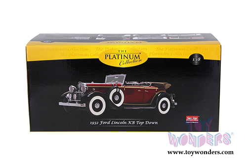 Sun Star Platinum - Ford Lincoln KB Top Down (1932, 1/18 scale diecast model car, Red) 6166