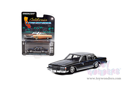 Greenlight - California Lowriders Series 1 | Chevrolet&reg; Caprice Lowrider (1987, 1/64 scale diecast model car, Custom Black with Graphics) 63010D/48
