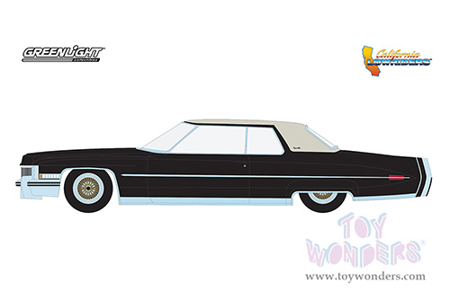 Greenlight - California Lowriders Series 1 | Cadillac&reg; Coupe deVille (1973, 1/64 scale diecast model car, Black/Cream) 63010E/48