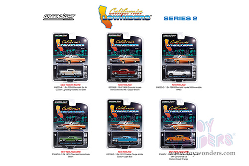 Greenlight - California Lowriders Series 2 (1/64 scale diecast model car, Asstd.) 63030/48