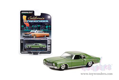 Greenlight - California Lowriders Series 2 | Chevrolet&reg; Monte Carlo&trade; Lowrider (1970, 1/64 scale diecast model car, Green Metallic) 63030D/48
