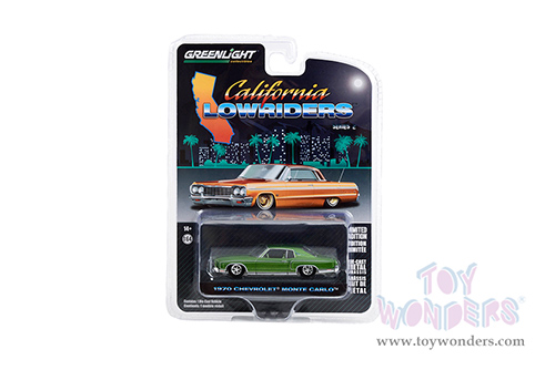 Greenlight - California Lowriders Series 2 | Chevrolet&reg; Monte Carlo&trade; Lowrider (1970, 1/64 scale diecast model car, Green Metallic) 63030D/48