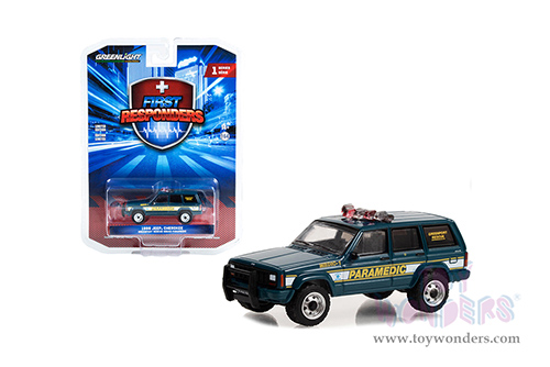 Greenlight - First Responders Series 1 | Jeep&reg; Cherokee "Greenport Rescue Squad Paramedic, Greenport, New York" (1998, 1/64 scale diecast model car, Blue) 67040B/48