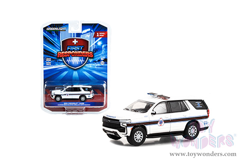 Greenlight - First Responders Series 1 | Chevrolet&reg; Tahoe "Blooming Grove Volunteer Ambulance Corps Paramedic, Washingtonville, New York" (2021, 1/64 scale diecast model car, White with Stripes) 67040F/48