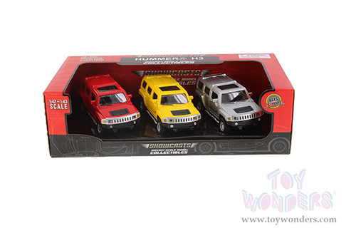 Showcasts® Collectibles - Hummer H3 3-Pack (1/43 scale diecast model car, Asstd.) 67401W/24 MAP: $14.99