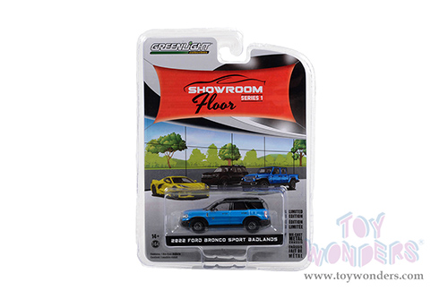 Greenlight - Showroom Floor Series 1 | Ford Bronco Sport Badlands (2022, 1/64 scale diecast model car, Velocity Blue Metallic) 68010C/48