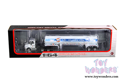 First Gear - Gulf Oil International&reg; 8600 with 42' Fuel Tank Trailer (1/64 scale diecast model car, White) 69-0290