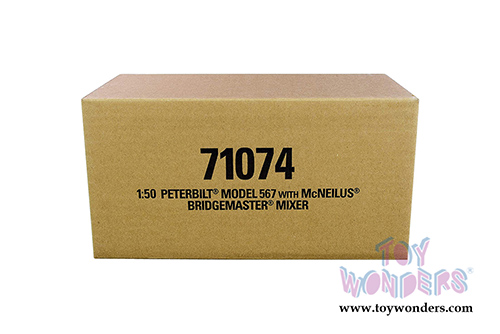 Diecast Masters - Peterbilt&reg; 567 SFFA with Lift Axle & McNeilus&reg; Bridgemaster&reg; Concrete Mixer (1/50 scale diecast model car, White/Gray) 71074